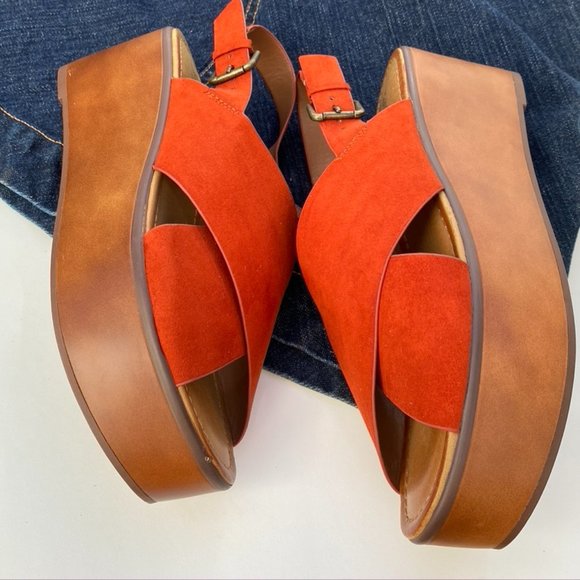 Indigo Shoes - Indigo Rd. Fayina Platform Orange Sandals